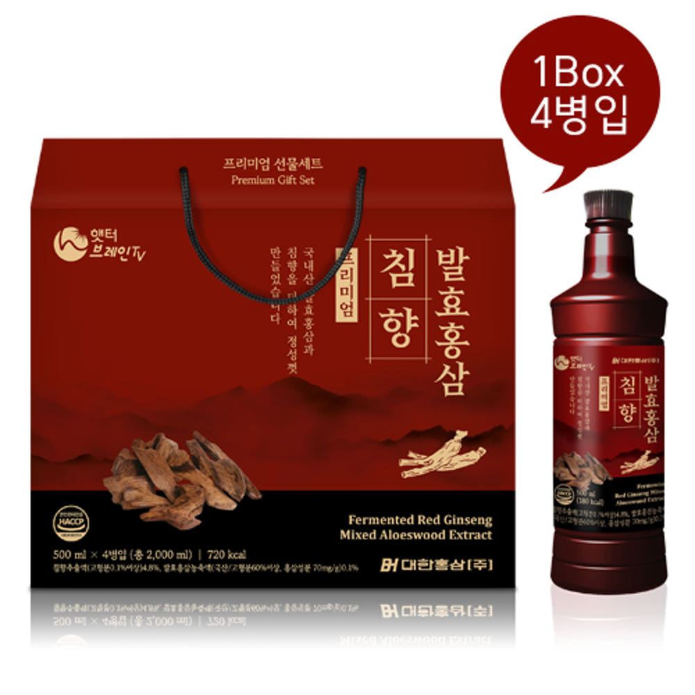 대한홍삼 천년장수 발효홍삼 침향 프리미엄 500ml x 4병입
