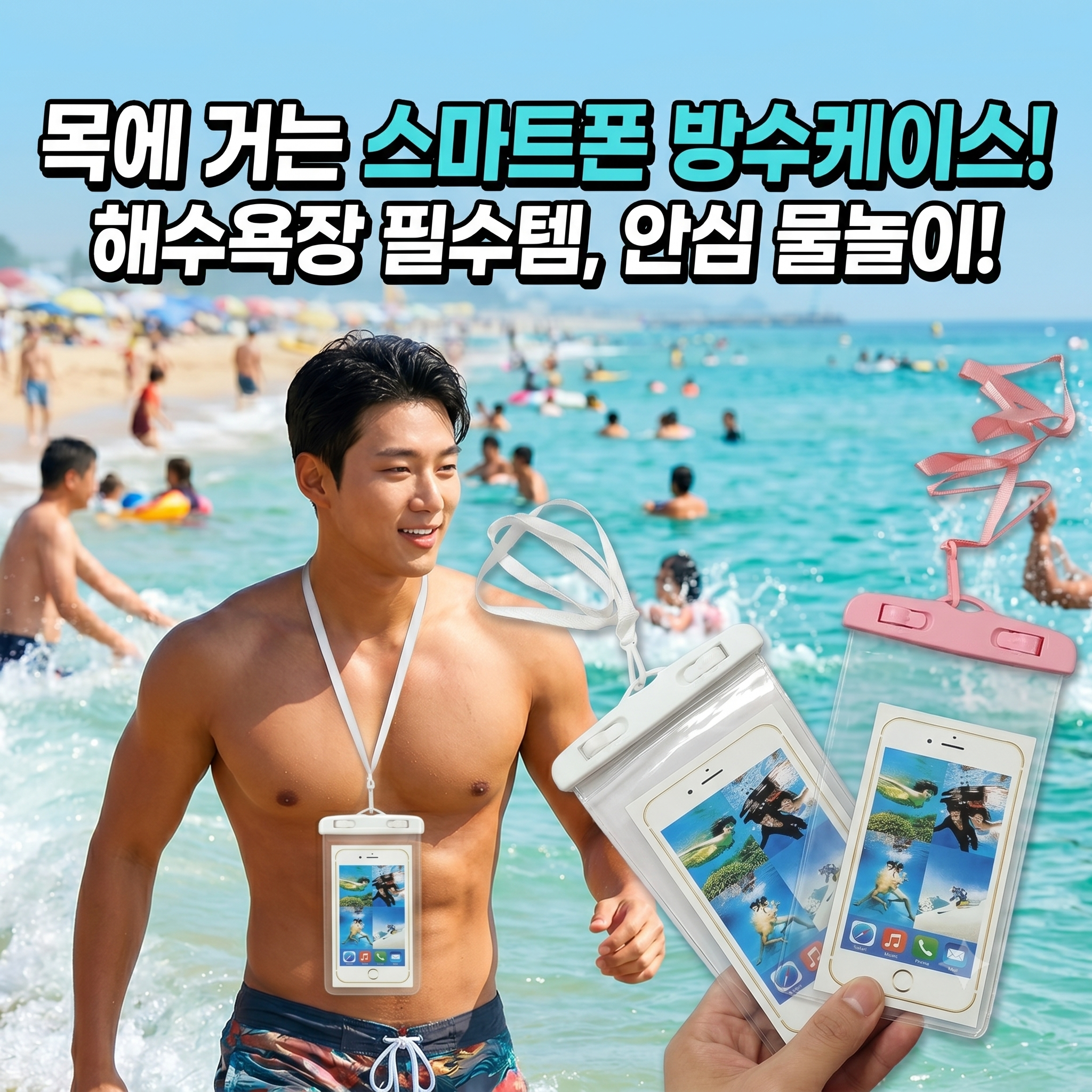 스마트폰 방수 케이스 해수욕장 필수템 목걸이용