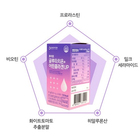 대현에벤에셀 화이트 글루타치온 + 어린콜라겐UP 60정