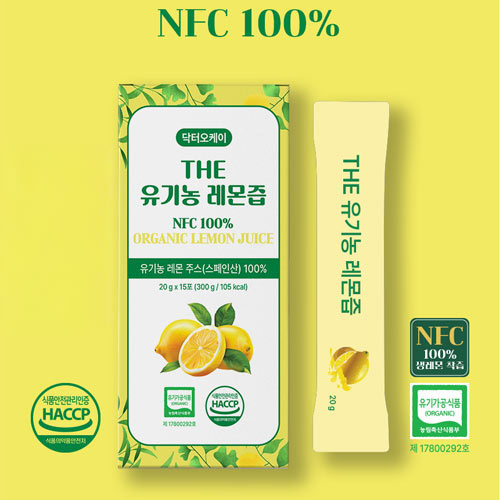 닥터오케이 THE 유기농 레몬즙 NFC 100프로 20g x 15포