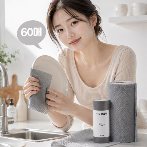 우리집깔끄미 일회용수세미 그레이