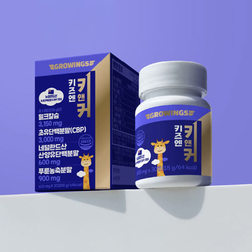 키즈엔 키앤커 밀크칼슘 초유단백분말 성장기 영양제 600mg x 30정