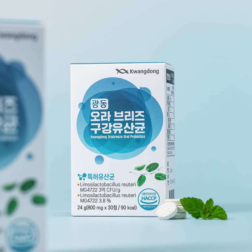광동 오라브리즈 구강유산균 페퍼민트향 30정