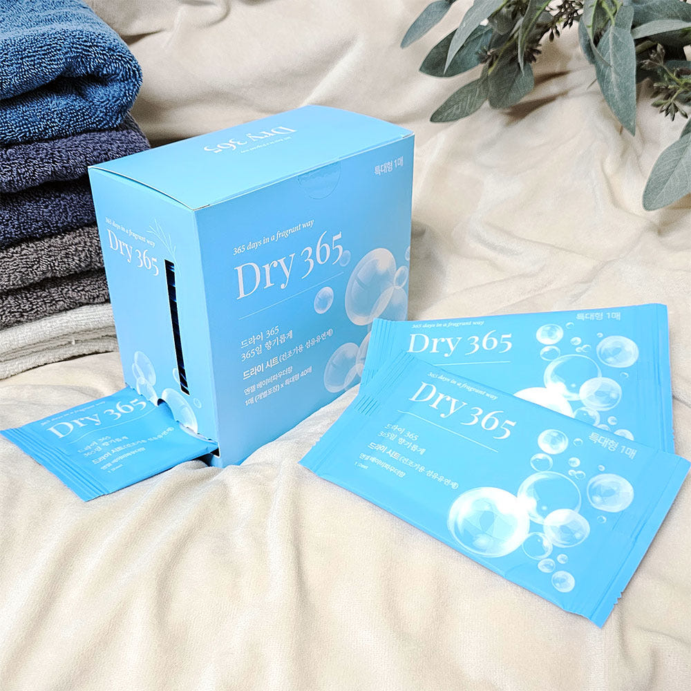 Dry365 건조기 섬유유연제 향기시트 특대형 40매 엔젤베이비파우더향