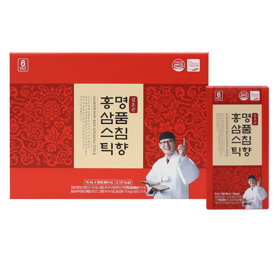 [김오곤] 명품침향홍삼스틱 15g x 30포 (명절 효도선물)