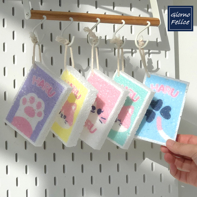 [죠르노펠리체] 셀룰로오스 스펀지 하루 5P 세트